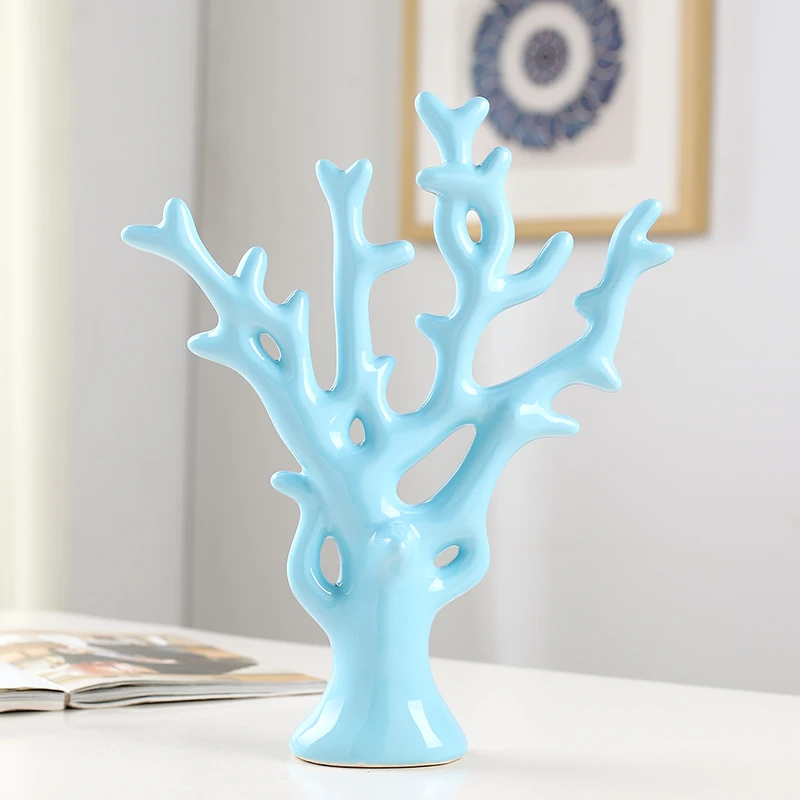 Керамические синие розовые деньги деревья домашний декор ремесла украшения