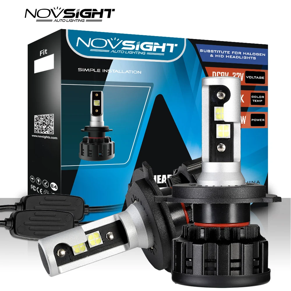 Светодиодные лампы NOVSIGHT для автомобилей h4 2 шт. светодиодные csp chip 12 в 24 В 6500 к 16000lm