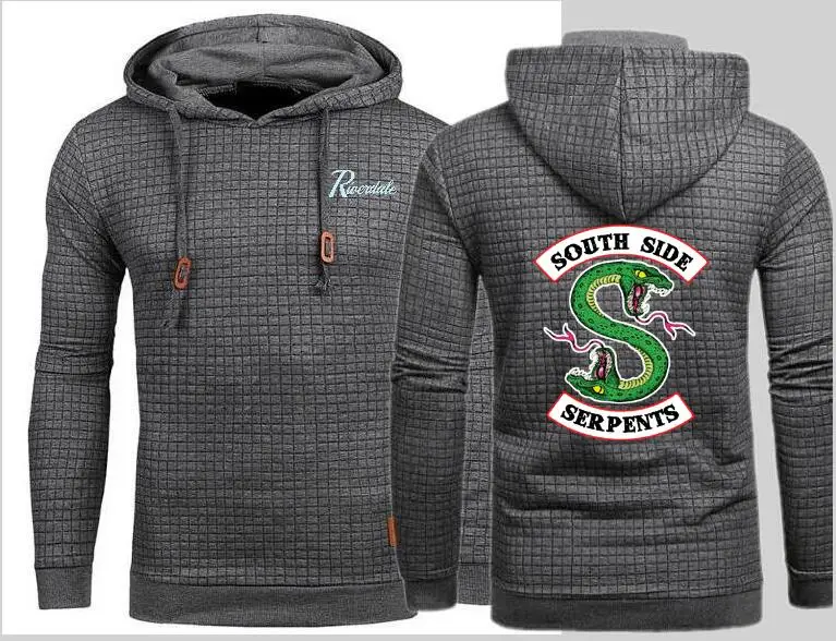 Новая мужская Свободная Толстовка с капюшоном в клетку толстовка длинным