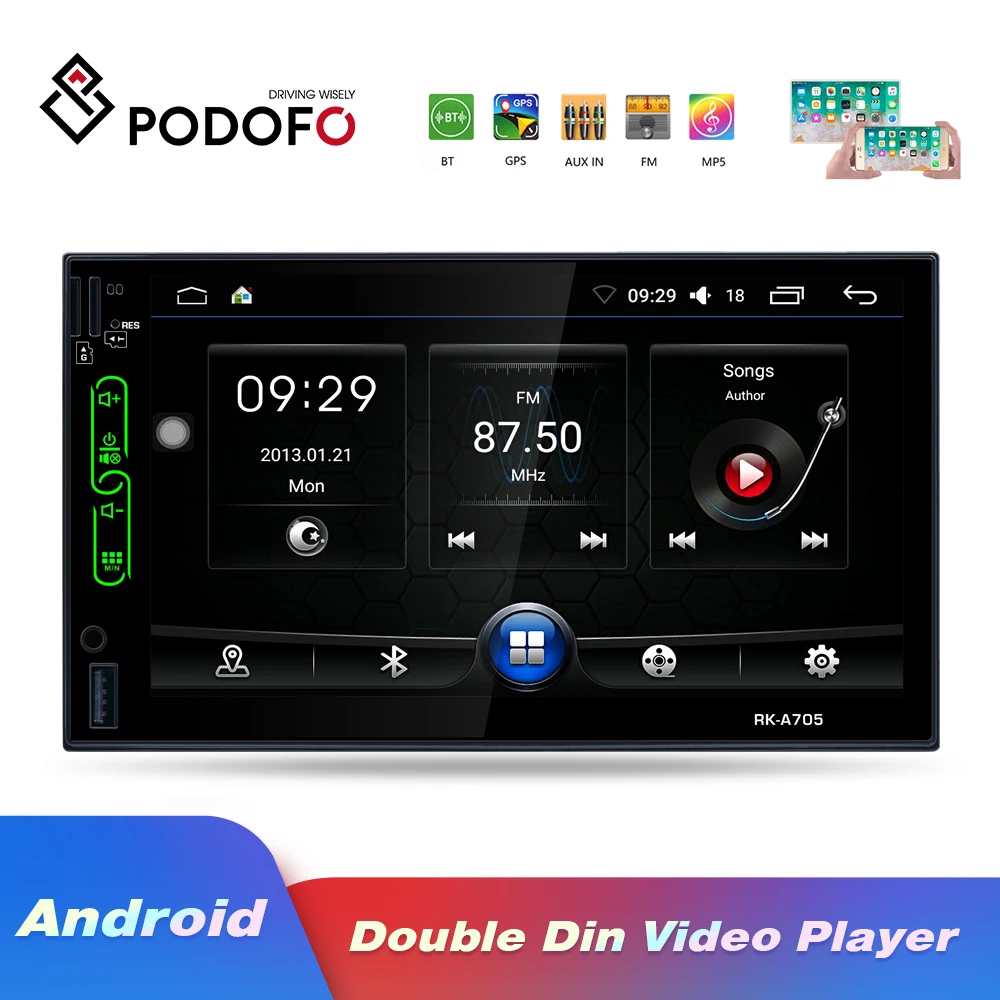 Автомагнитола Podofo 2 Din Android автомобильное радио Coche 7 &quotавтомобильный MP5
