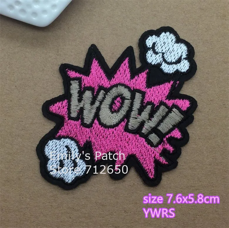 Новое поступление 10 шт bam pow WOW BANG вышитый патч с железной аппликацией одежда обувь головные уборы Вышивка патч значок «сделай сам» аксессуар - Цвет: style 16