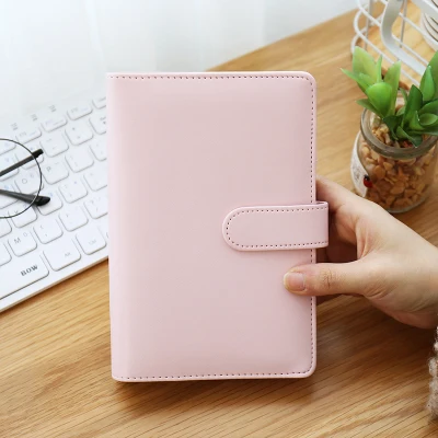 pink No inner pages JIANWU Macarons PU binder A5 A6 Записная книжка Дневник Расписание Книга Планировщик дневник несъемный Переплетчик милые школьные принадлежности - Цвет: pink No inner pages