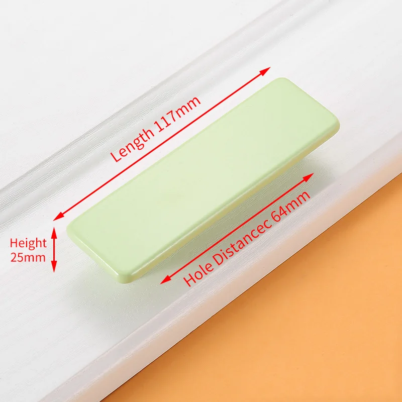 green 64mm NAIERDI детская комната деревянные ручки и ручки для шкафа кухонные дверные ручки Макарон Шкаф Ручка ящика ручки - Цвет: green 64mm