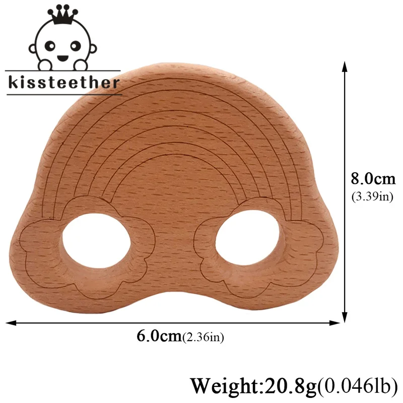 Бук Радуга деревянный Прорезыватель настраиваемый ребенок прорезыватель Diy