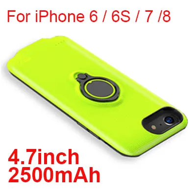 i6 i6s i7 i8 Green 2500/3700/5000/7200 мА/ч, Батарея Зарядное устройство чехол для iPhone 6 6S 7 8 плюс Батарея чехол ультра тонкий внешний Мощность Bank зарядное устройство чехол - Цвет: i6 i6s i7 i8 Green