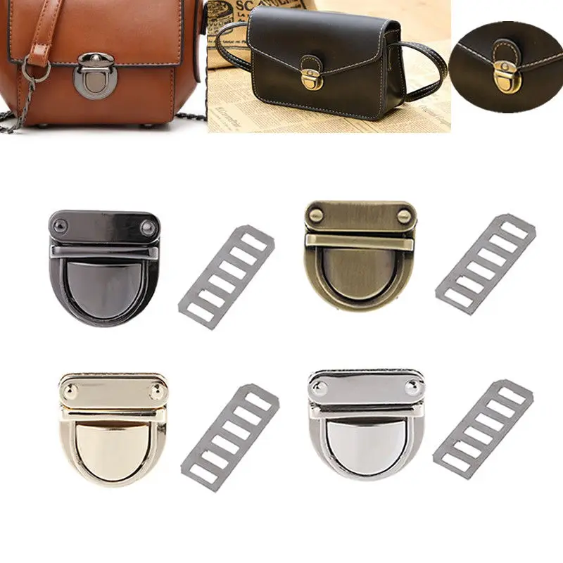 THINKTHENDO Metal Clasp Turn Lock Twist Lock for DIY Handbag Bag Purse Hardware Closure Bag Parts Accessories aequeen 5pcs sets bronze lock for box vintage metal buckles tone diy bag twist lock clasp turn lock closure hasp with screws