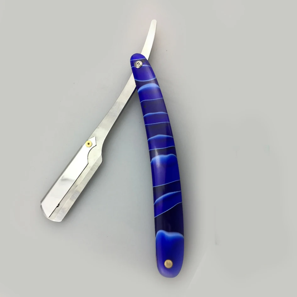 razor Классическая мужская портативная бритва с лезвием, синие бритвы с акриловой ручкой, парикмахерский нож для волос, бритва для бровей, бритва - Цвет: razor