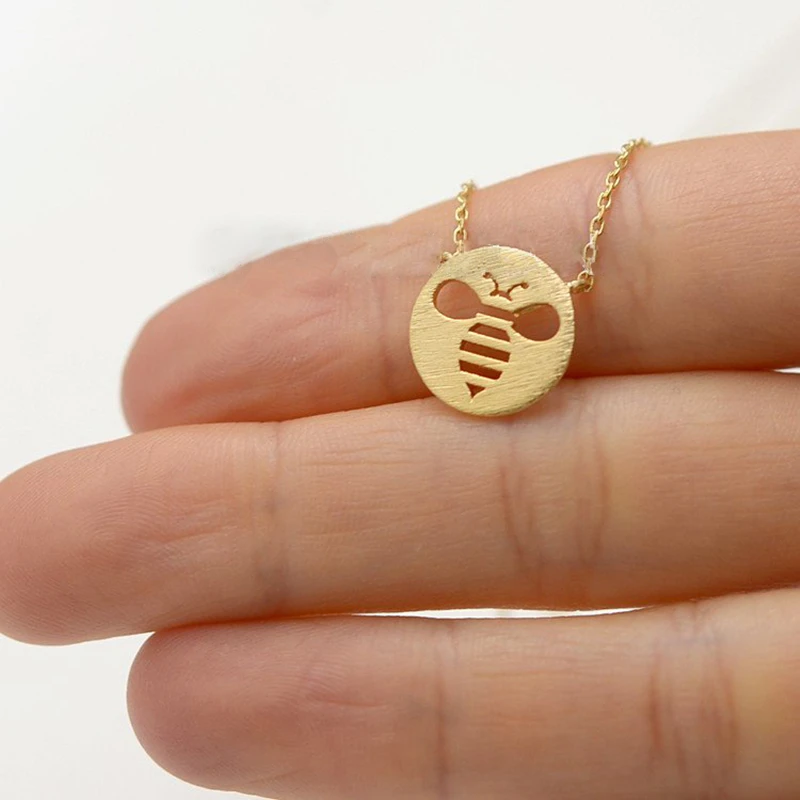 Модная подвеска ожерелья Прекрасный Круг с выбитыми пчелы Подвески тени шарма