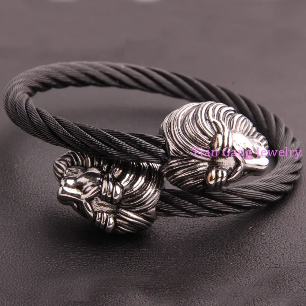 Высокое качество серебристый черный 316L Нержавеющая сталь Тяжелая Лев Конец