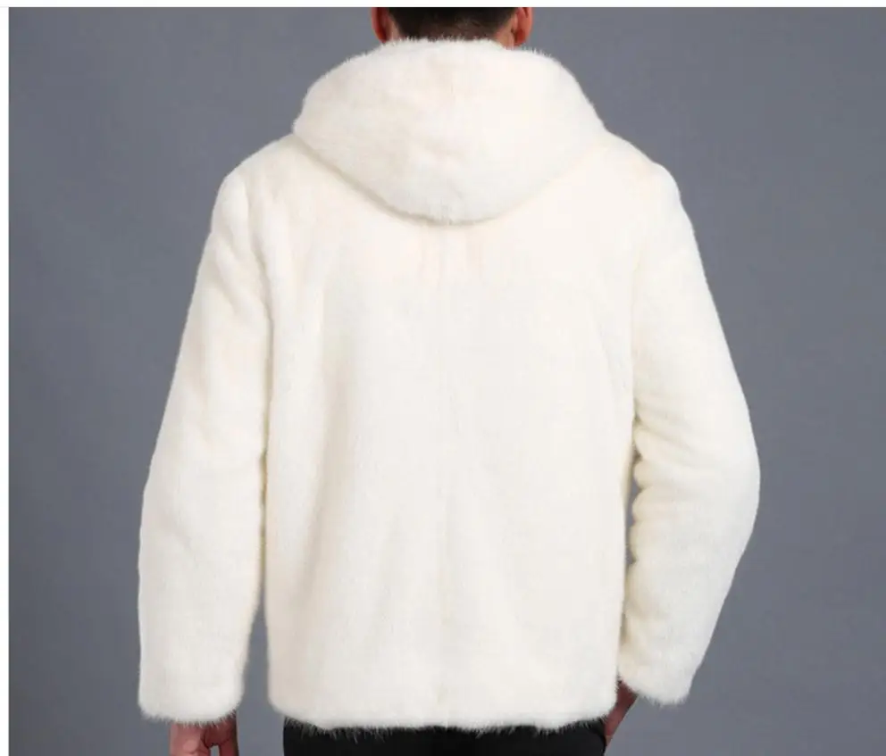 Новые мужские куртки с капюшоном Зимние/Осенние из искусственного меха S/6Xl