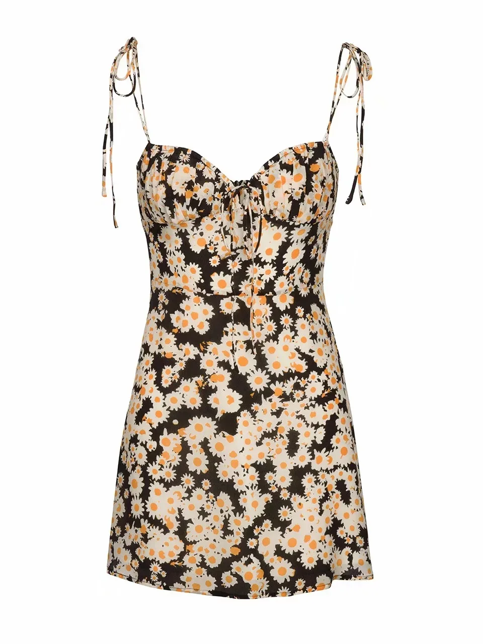 

2019 Apperloth A Sexy daisy print skirt with shoulder straps women's new retro Joker dress