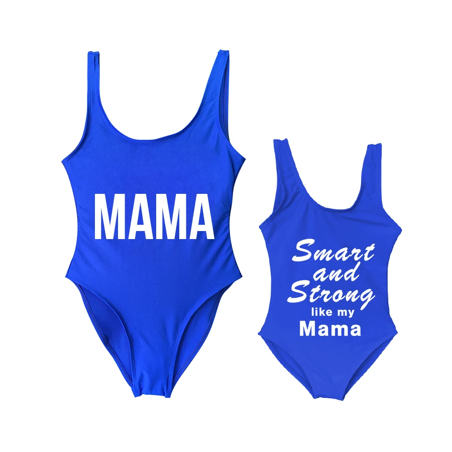 Родитель ребенок Цельный купальник умный и прочный как моя мама девочка