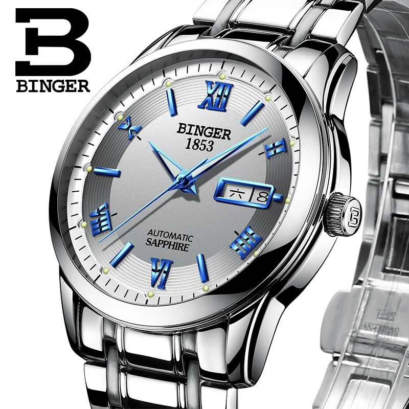

Luxury Brand Clock BINGER Automatic Mens Watches Business Machinery Watch Waterproof Wrist Watches For Men relojes hombre 2017