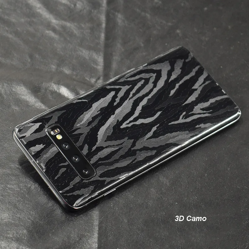3D Camo 3D углеродного волокна кожи Защитная пленка Обёрточная бумага кожи Телефон Назад пасты фильм Стикеры для SAMSUNG Galaxy S10 плюс S10e S9 s8+ Примечание 8 9 - Цвет: 3D Camo