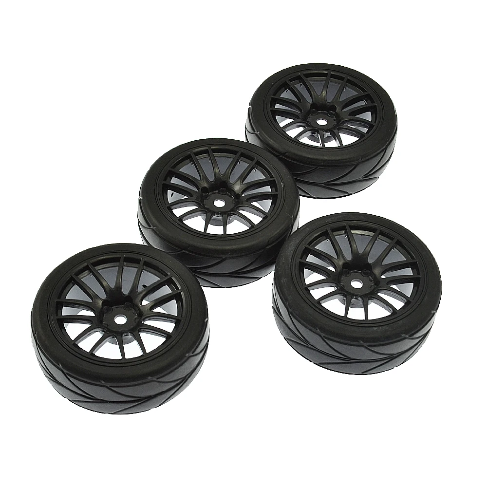 4 шт. 1/10 RC автомобильные резиновые шины и колесные диски для HSP HPI Tamiya TT01 TT01E TT02|rc