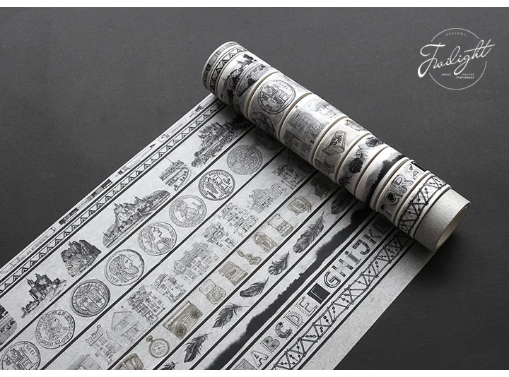 Ретро черно-белый лента для декорации Washi клейкая лента DIY Скрапбукинг Стикеры этикетки клейкая лента