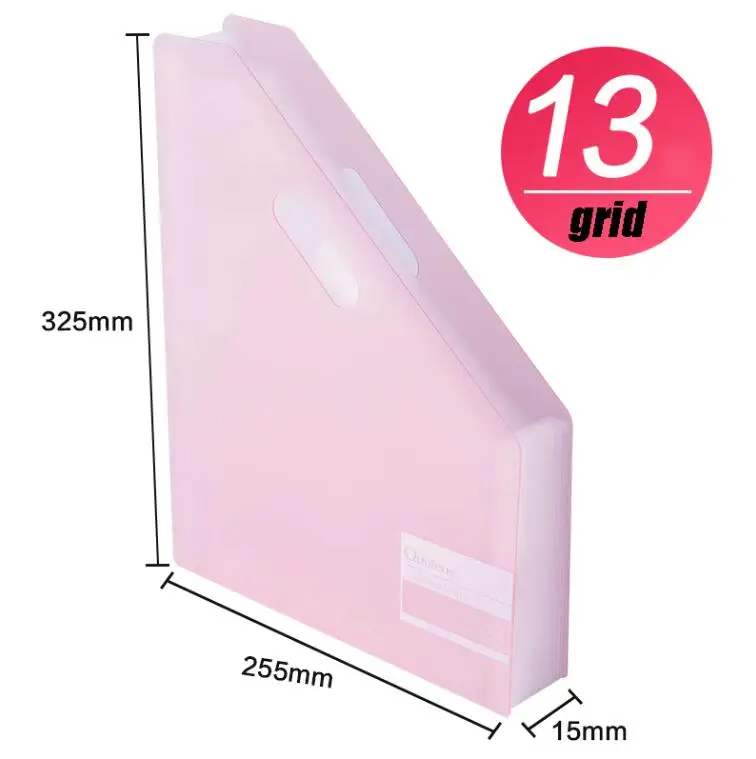 Pink 72511-2 Deli A4, расширяющаяся папка, многослойная Сумка, коробка для хранения канцелярских принадлежностей, большая емкость, органайзер для документов, для школы, офиса, держатель для файлов - Цвет: Pink 72511-2