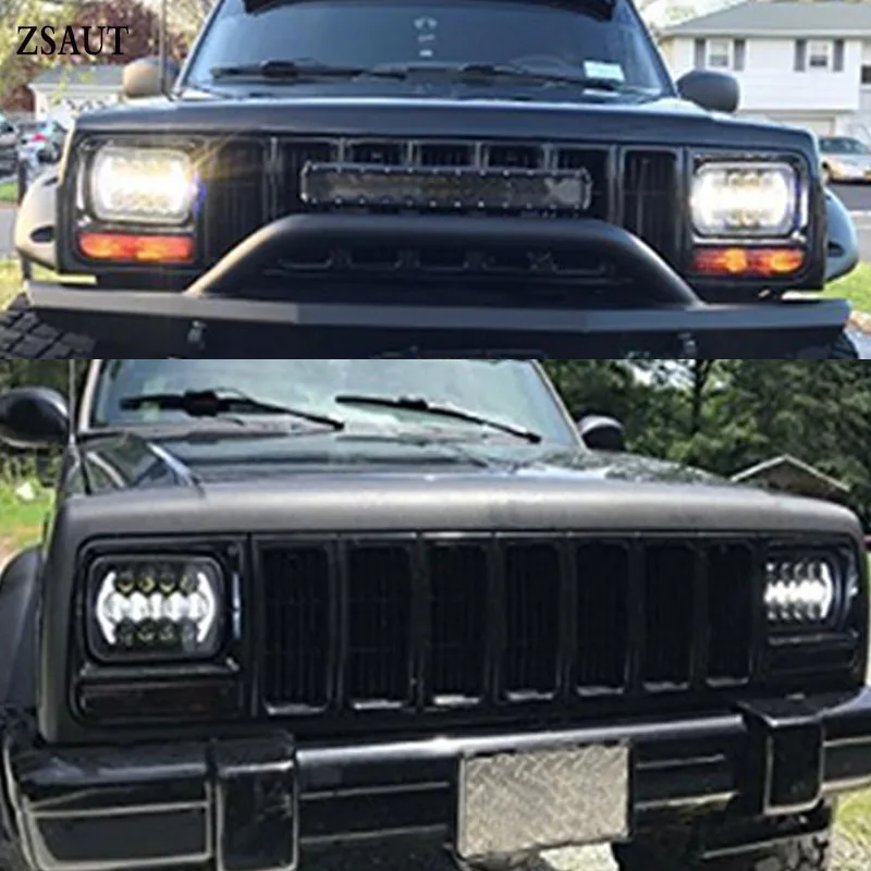 5x7 7x6 дюймов светодиодный проектор фары 105 Вт DRL Комплект для GMC Chevy Jeep Cherokee XJ Wrangler YJ