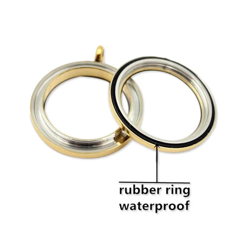 Оптовая продажа водонепроницаемый золотой круглый плавающий медальон из