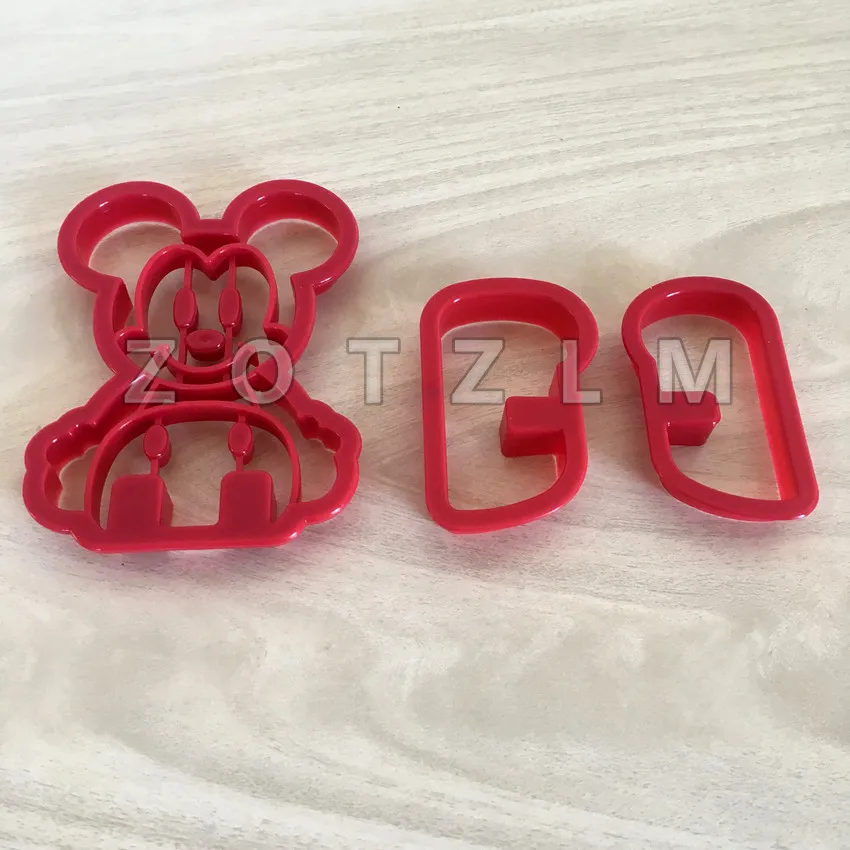 3 шт./набор милый мультфильм 3D мышь пластиковые стереоскопические формочки для