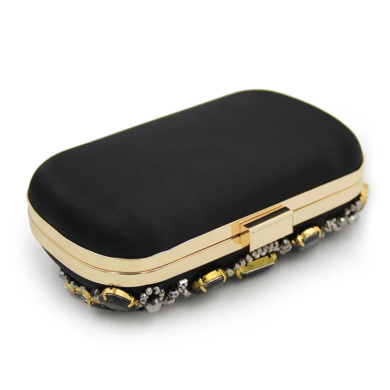 Роскошные Сумки Для женщин дизайнер черный кристалл женский металлов Дело