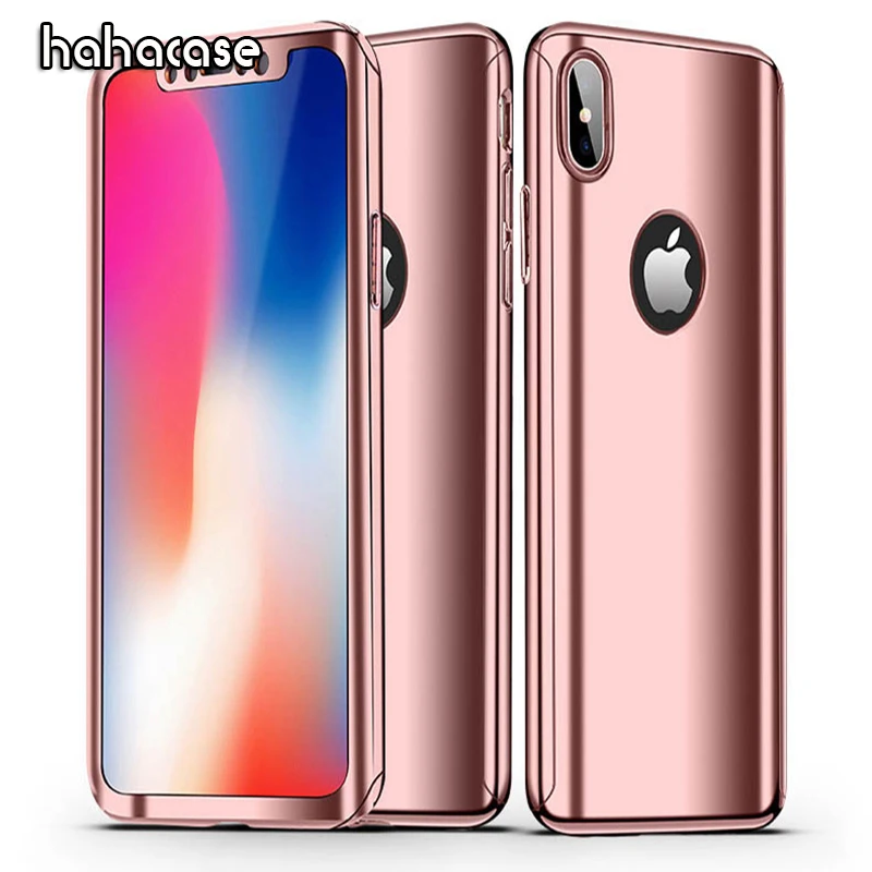 360 Degrees Luxury Full Body Mirror Tempered Glass Case For iPhone 11 Pro Max XS XR X 8 7 6 6S Plus Plating Hard PC Slim Cover
