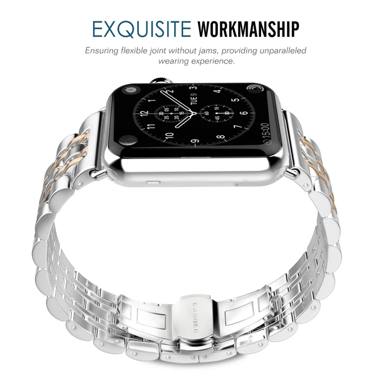 Watch 40 44 Cover for Apple 4 Strap Band Series 3 1 2 38 mm 42mm Stainless Steel Rose Gold Butterfly Buckle iwatch |