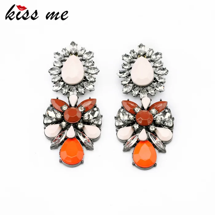 

New Styles KISS ME Fashion Jewelry Elegant Resin Water Drop Plant Earrings