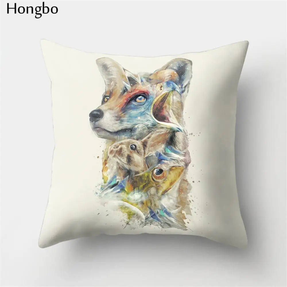 8 Hongbo 1 шт. мультфильм лиса печати квадратный пледы Наволочки Чехол для подушки для автомобиля диван домашний декор - Цвет: 8