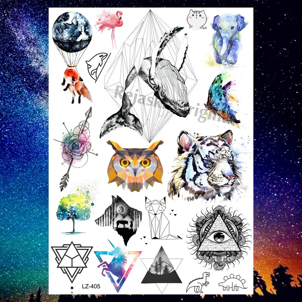 Женские и мужские геометрические Временные татуировки REJASKI Arrow с изображением