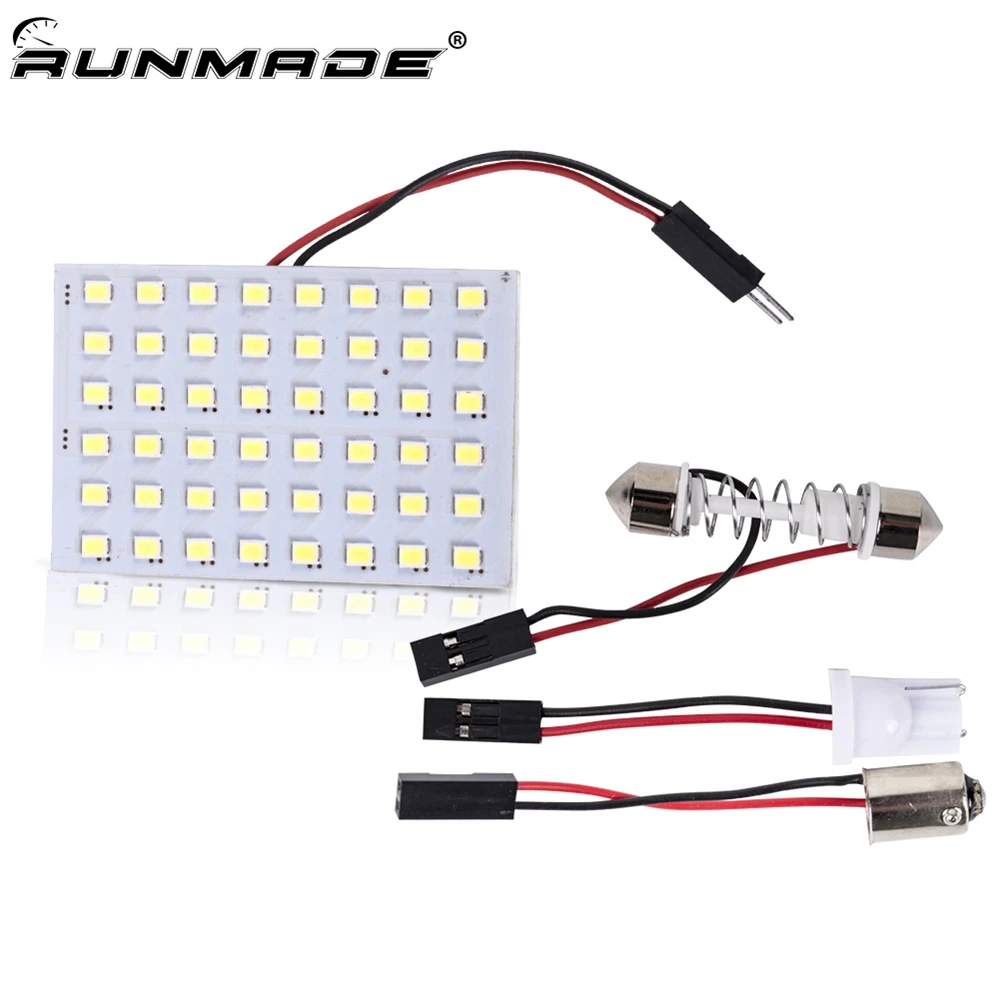 Светодиодсветодиодный лампы для чтения runmade 48smd 2835 купольная лампа салона