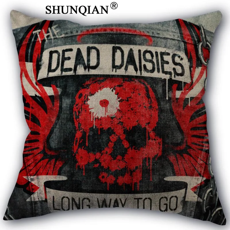 

dead daisies Pillowcase Custom Cotton Linen Square Decorative Pillow Cases Cover Zippered 45x45cm one side