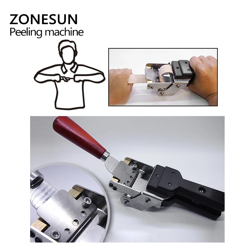 ZONESUN кожаная машина для очистки кожи ручной кожаный разделитель с 5 двойными