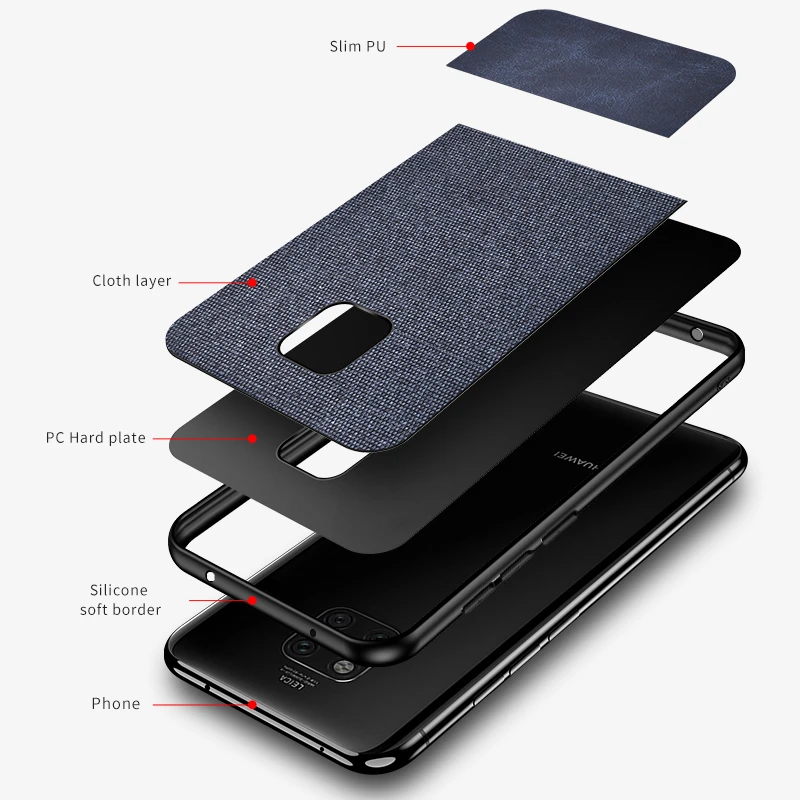Чехол из хлопчатобумажной ткани чехол Huawei Mate20 Pro мягкий задняя крышка Mate 20 чехлы