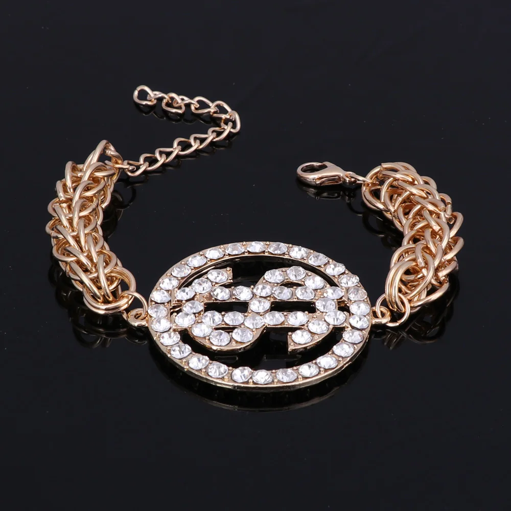 Модный Ювелирный Набор американский доллар денежный кулон золотой цвет цепочка