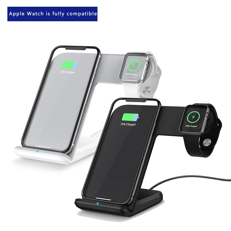 10W Qi Fast Wireless Charger For iPhone X 10 8 Plus 2 in 1 Wirless Charging Stand for Apple Watch Series 2/3 Huawei | Мобильные