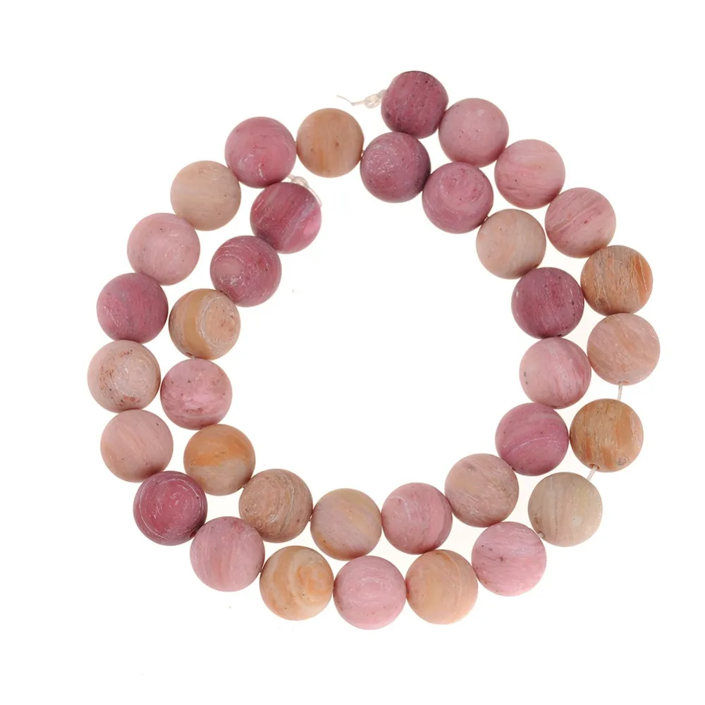 

Nature stone Frosted Rhodochrosite beads Matte Round Beads 4 6 8 10 12mm For DIY Jewelry making Necklace Bracelet Earrings Craft