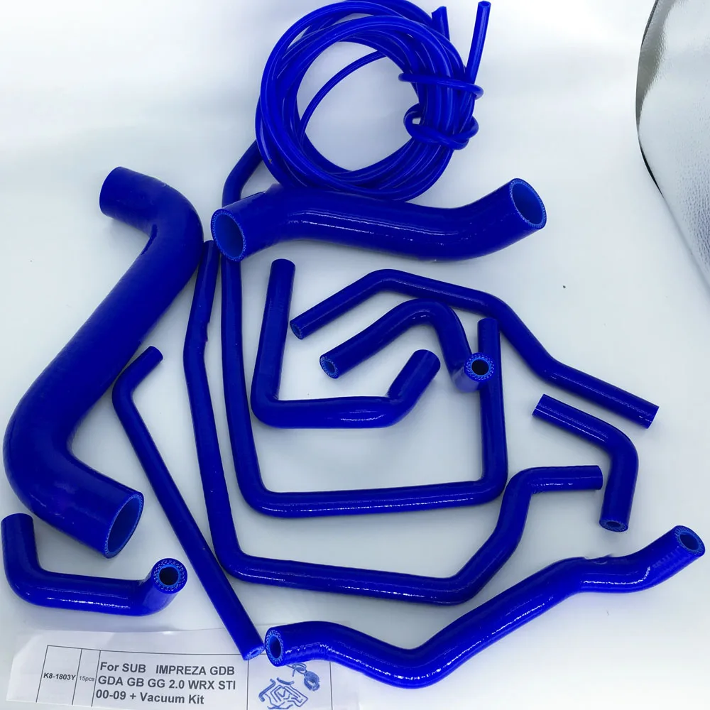 Силиконовый шланг для SUBARU IMPREZA GDB GDA GB GG 2,0 WRX STI 00-09+ Вакуумный комплект(15 шт.) красный/синий/черный