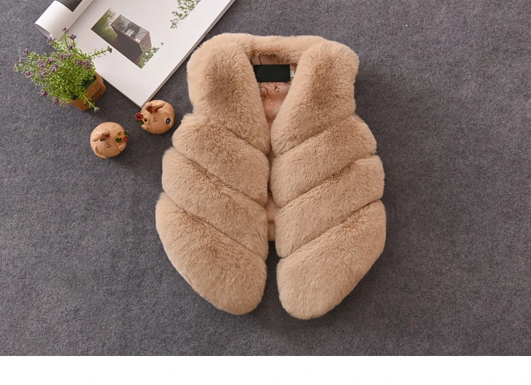 Toddler Girl Vest Girls Fur Outerwear 2019 New Fashion Thick Warm Faux Environmentally Friendly Winter Kids Vests | Детская одежда и