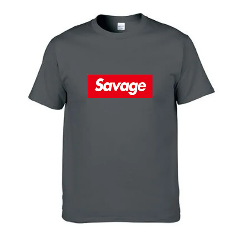 Mens suprem t shirts Savage T Shirt Parody No Heart X Mode Slaughter Gang ATL 100% Cotton short sleeved t-shirt Homme | Мужская одежда