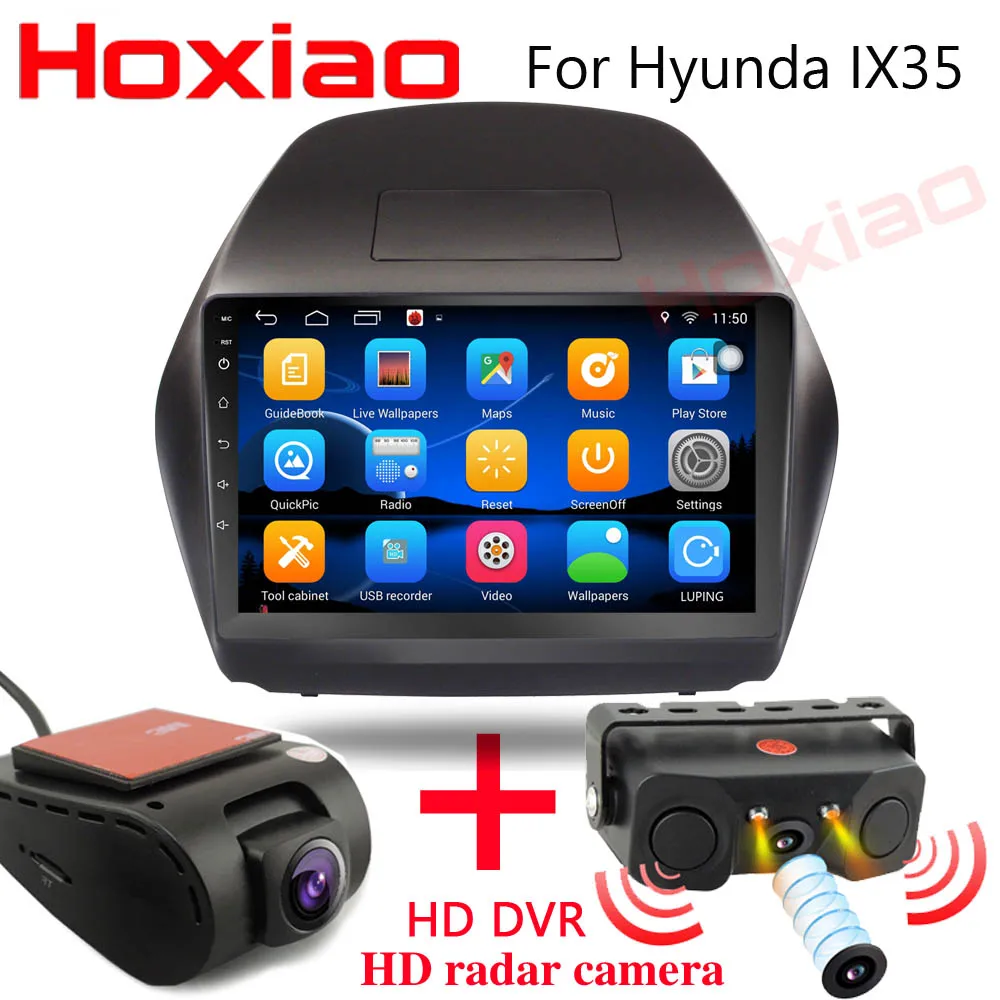 T3-IX35-DVR-LS Android 2Din автомобильный DVD для Hyunda IX35 Tucson 2010- четырехъядерный 1024*600 Автомобильный Радио Видео плеер gps навигация - Цвет: T3-IX35-DVR-LS