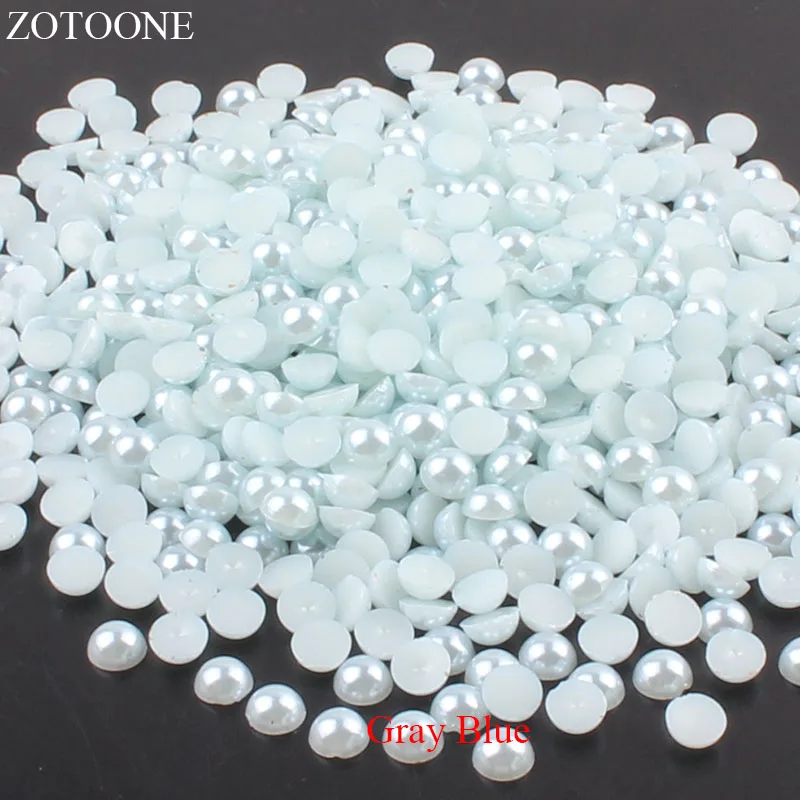 ZOTOONE 1000 шт. 2-5 мм плоские Серые Синие стразы DIY искусство ногтей из АБС-пластика