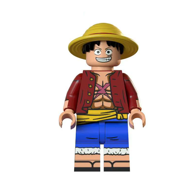 Японское аниме One Piece Luffy Sanji Nami Roronoa Zoro Robin Brook Edward Caeser игрушка фигурка строительный