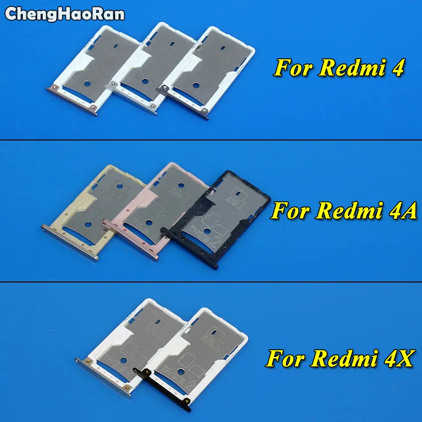 ChengHaoRan новый лоток для SIM-карты гнездо держатель адаптеры Замена Xiaomi Redmi 4 4A 4X SIM &amp
