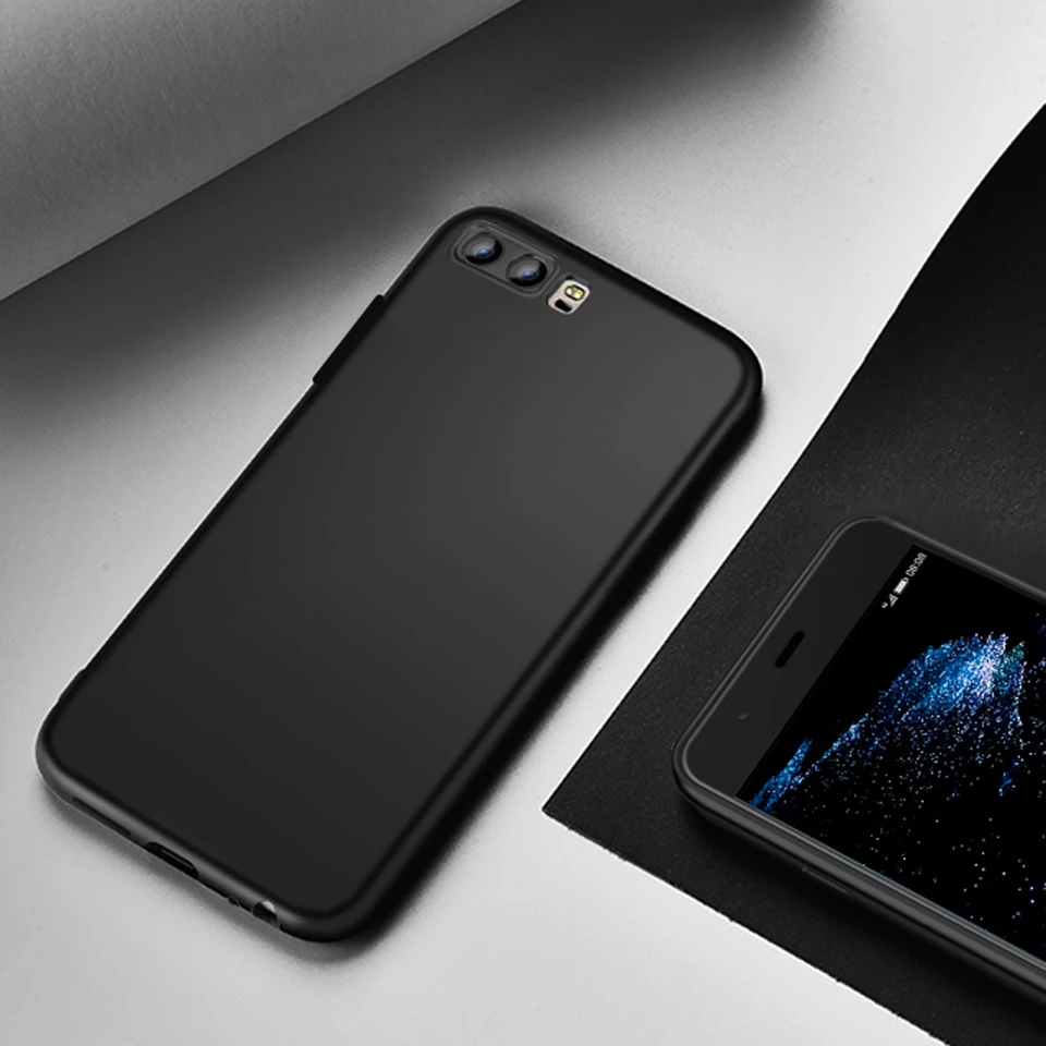 Мягкие черный красный из металла масло Блеск ТПУ телефон чехлы для huawei P9 Lite 2017 P8