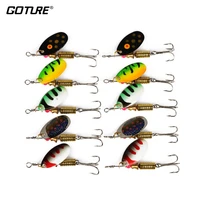 goture spinners spoon fishing lure wobble hard artificial bait for fishing 5 colors 3 5g5 5g 10pcs