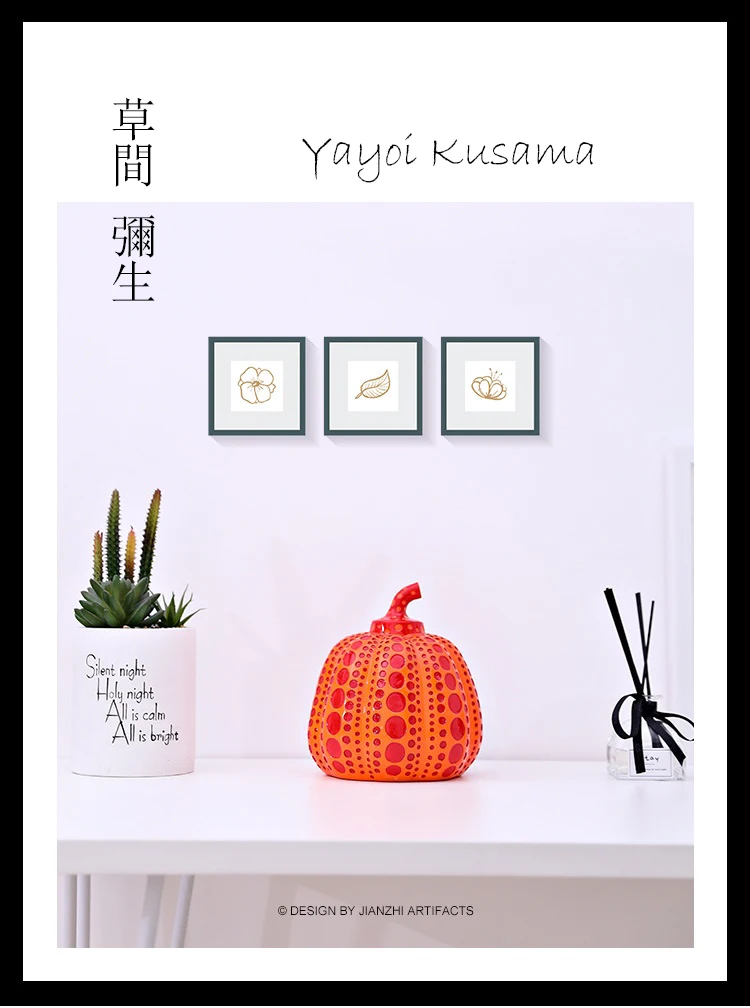 Yayoi Kusama Тыква японский художник Современная Скульптура в горошек искусство декор для дома