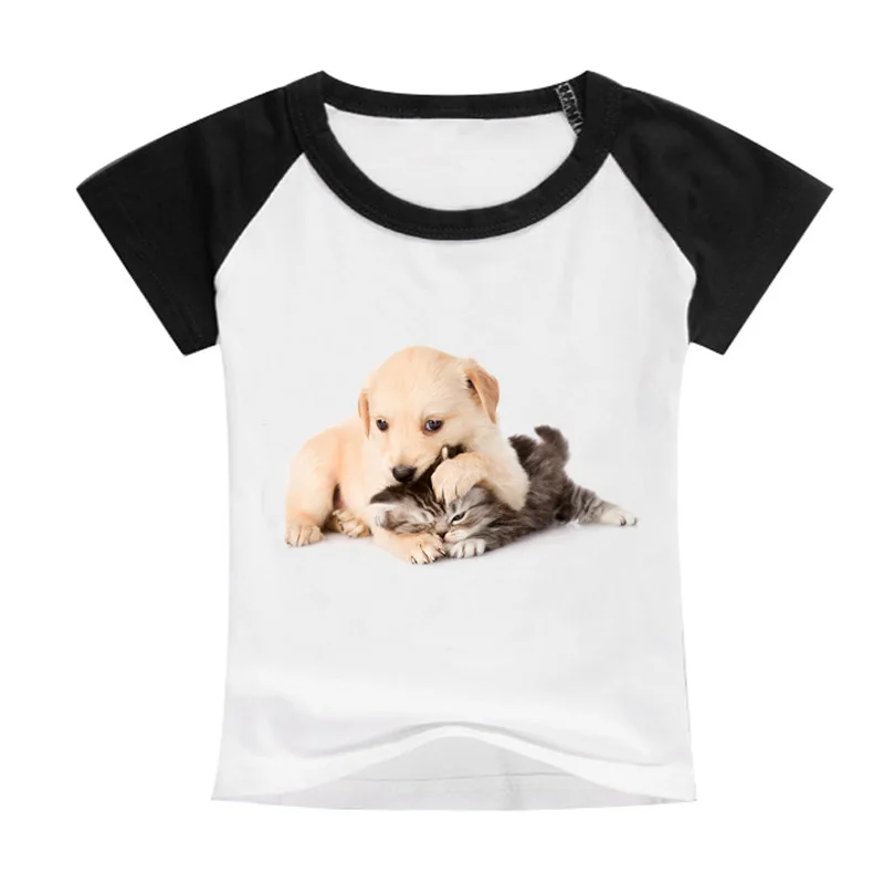 Cj05 New Children's Animals 3D Cats Realistic Summer Tops Print Funny Cute Print Girls Boys T-Shirt Baby Casual Children's Wear - Цвет: Cj05