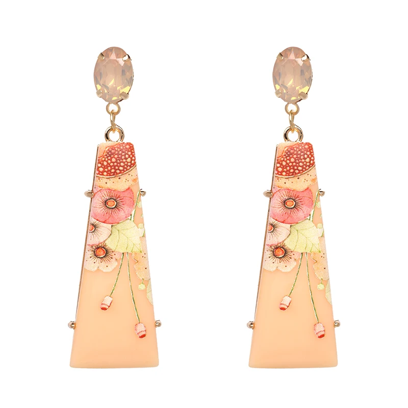 Новое поступление 2019 богемные геометрические висячие серьги JURAN с цветком