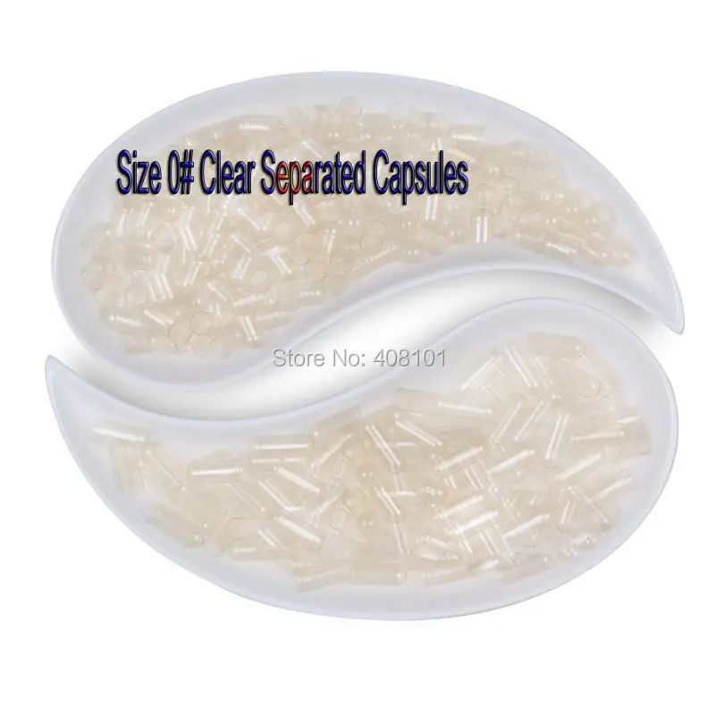 (2000 ⑤ упак.) Размер 0 прозрачная разделенная желатиновая капсула гелевая пустая ---